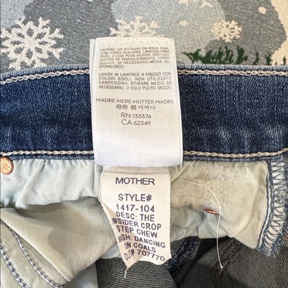 MOTHER Insider Crop Step Chew Dancing in Coals Distressed Denim Jeans - Picture 12 of 14